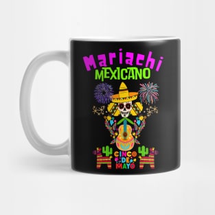 Mexican Mariachi Sugar Skull  Cinco De Mayo Mug